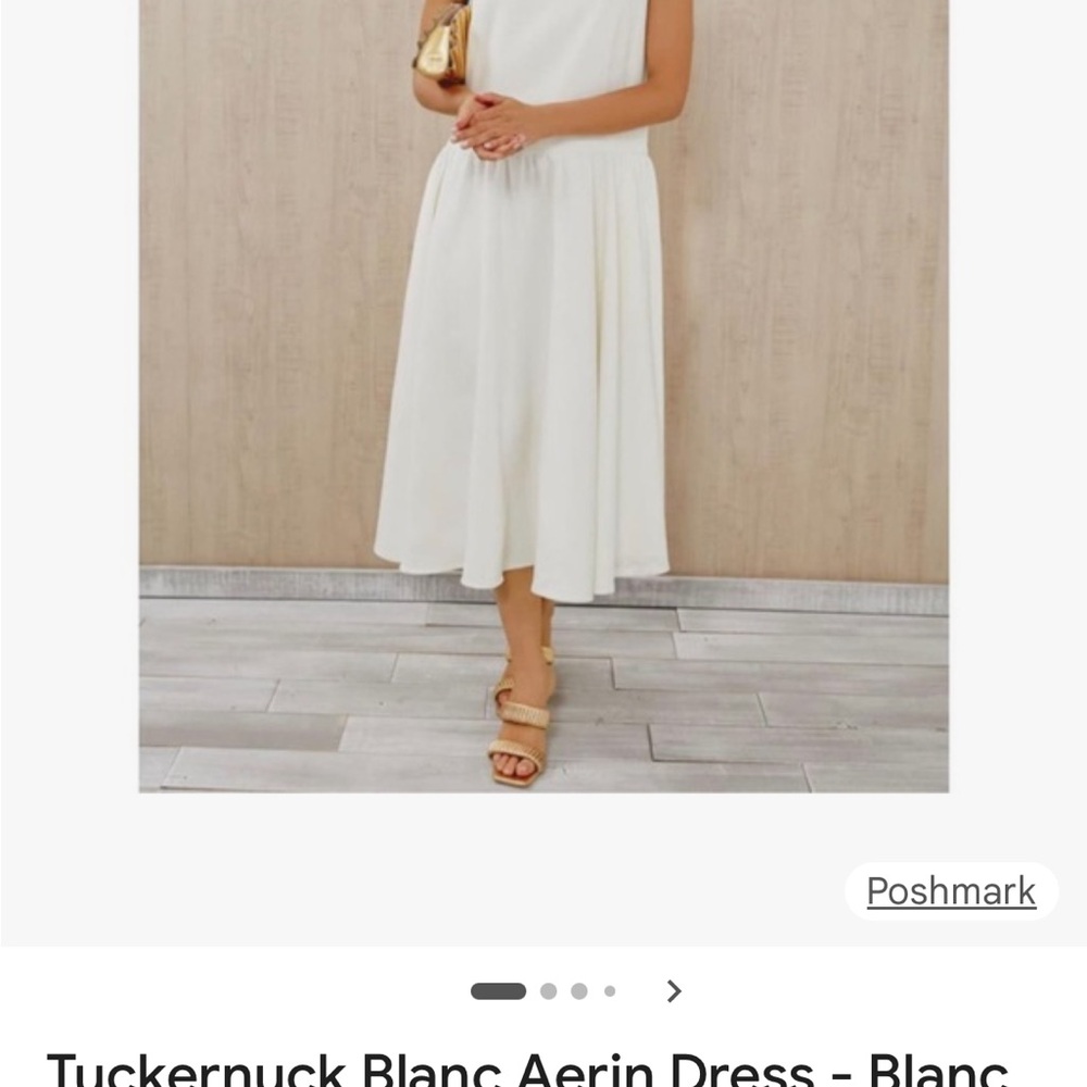 NEW Tuckernuck Aerin Sleeveless Cowl Neck Mdi Dress White Small